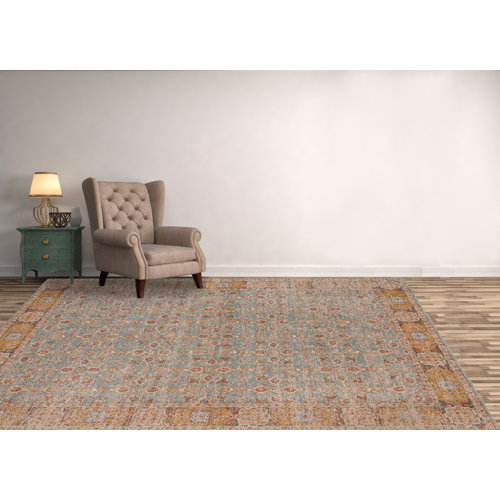 Charlton Home® Botolphus Oriental Teal/Mustard Area Rug Wayfair